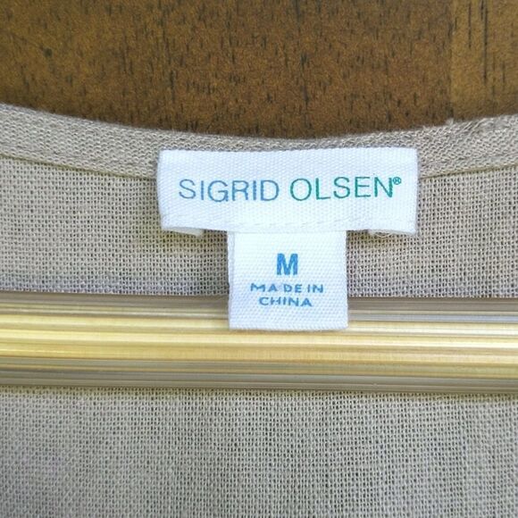 Sigrid Olsen Linen Embroidered Maxi Dress Resortwear Coastal Cruise Vacation - Picture 4 of 12